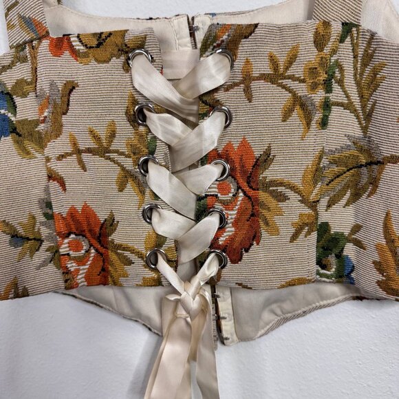 Windsor Garden Fantasy Floral Lace-Up Corset Top Size M - Picture 6 of 12